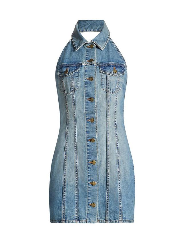 Womens Susanna Denim Halter Minidress Product Image