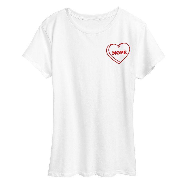 Womens Nope Heart Graphic Tee Product Image