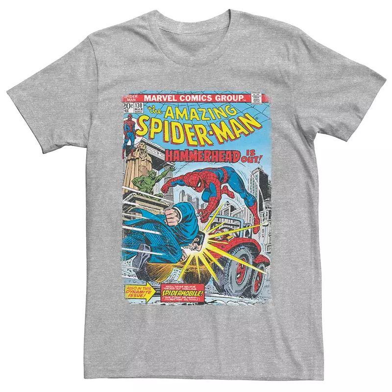 Mens Marvel Spider-Man Hammerhead Comic Book Cover Tee Athletic Grey Product Image