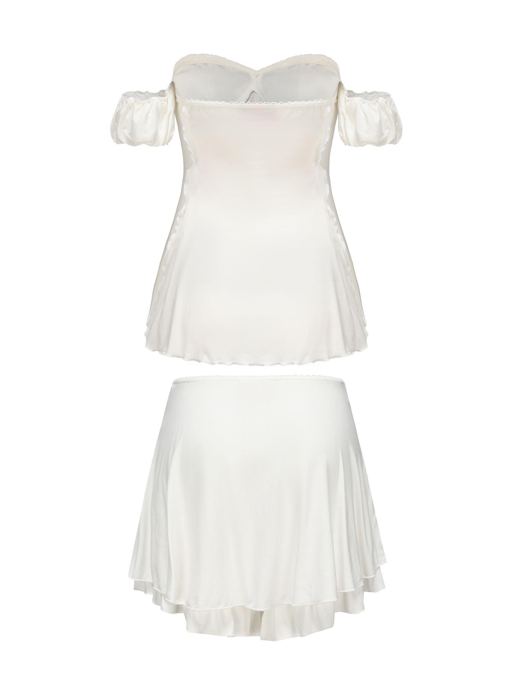 Heidi Top + Skirt  (White) (Final Sale) Product Image