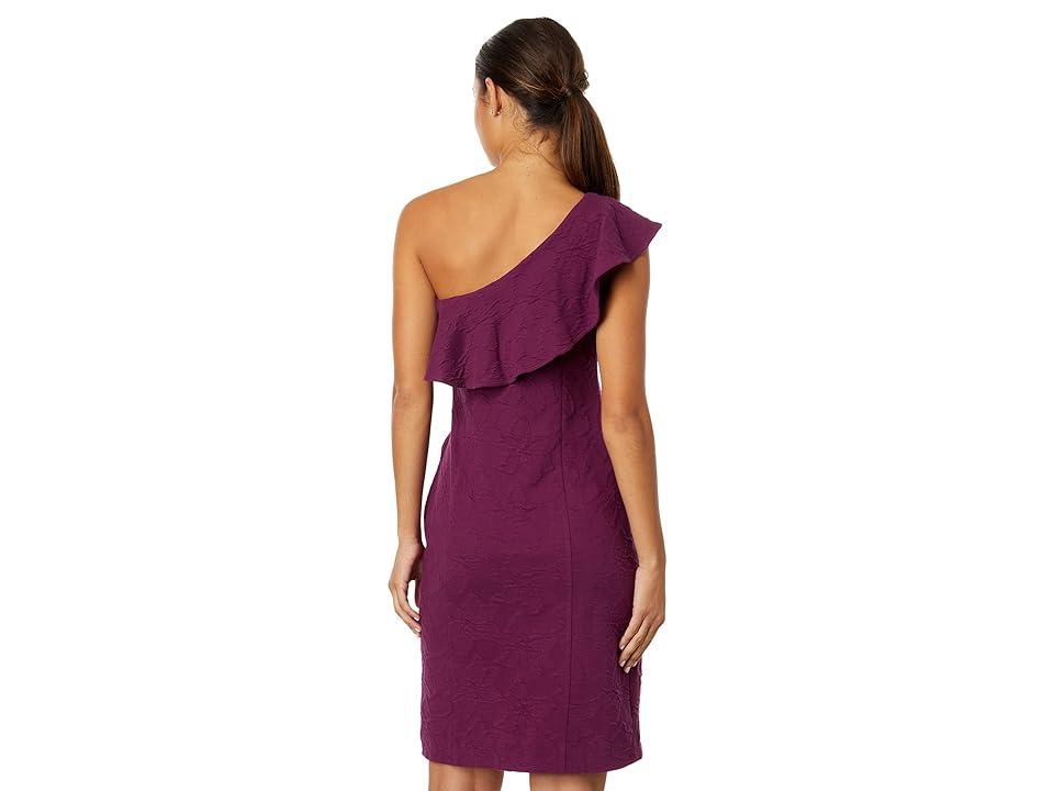 Womens Bordeaux One-Shoulder Minidress Product Image