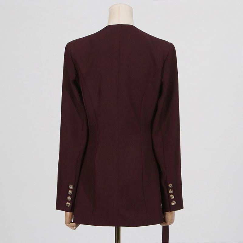 Asymmetrical Plain Buckled Asymmetrical Blazer Product Image