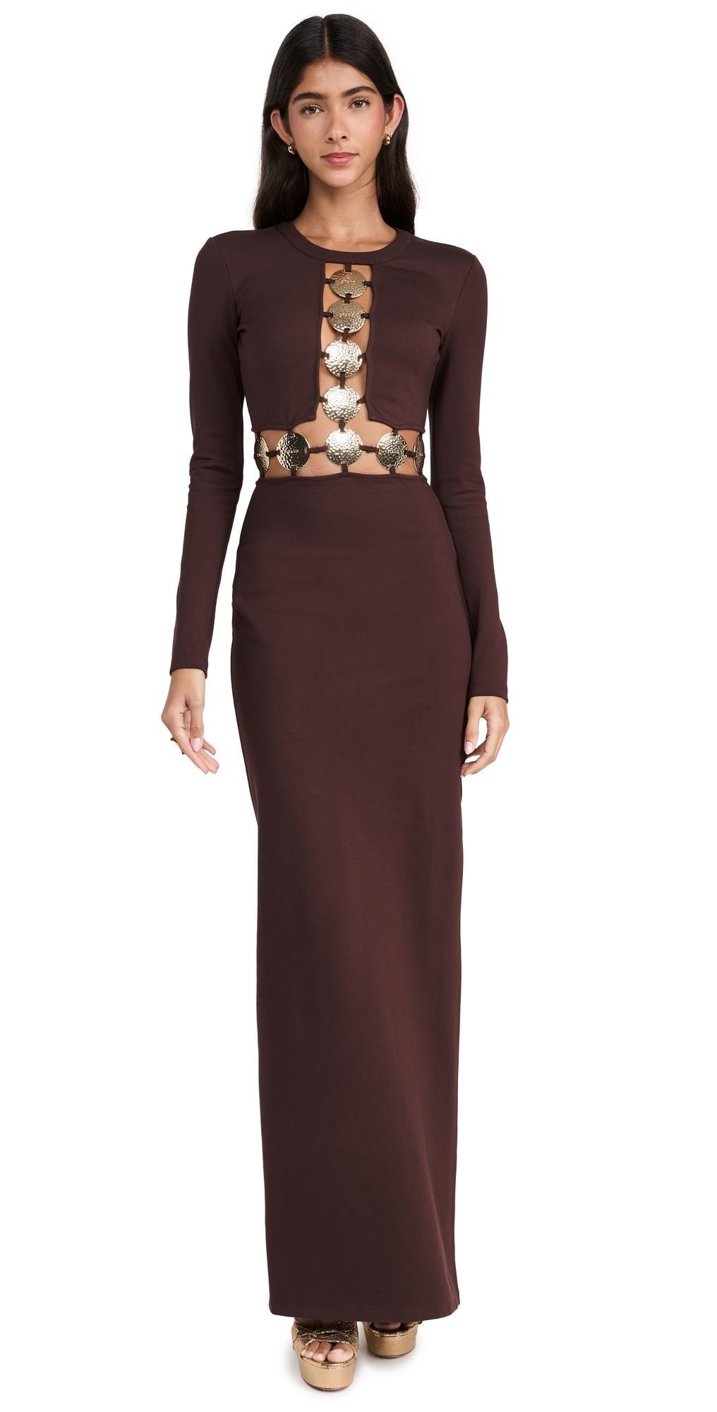 Womens Delphine Embellished Cutout Maxi Dress Product Image