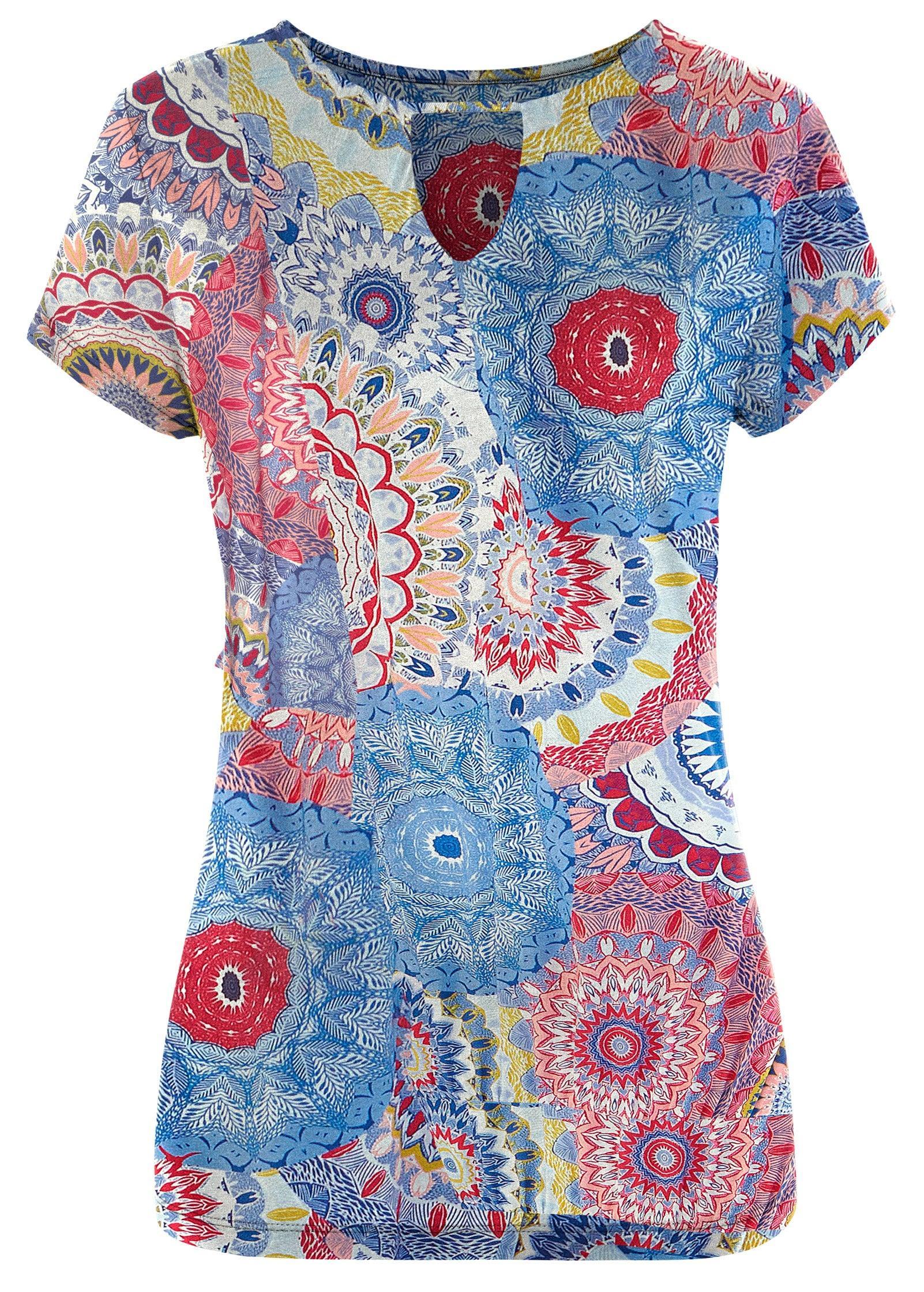 Printed Cut-Out Top - Blue Multi Product Image