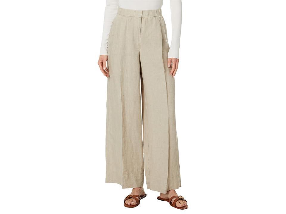 Eileen Fisher Wide Pleated Full Length Pants (Undyed Natural) Women's Dress Pants Product Image