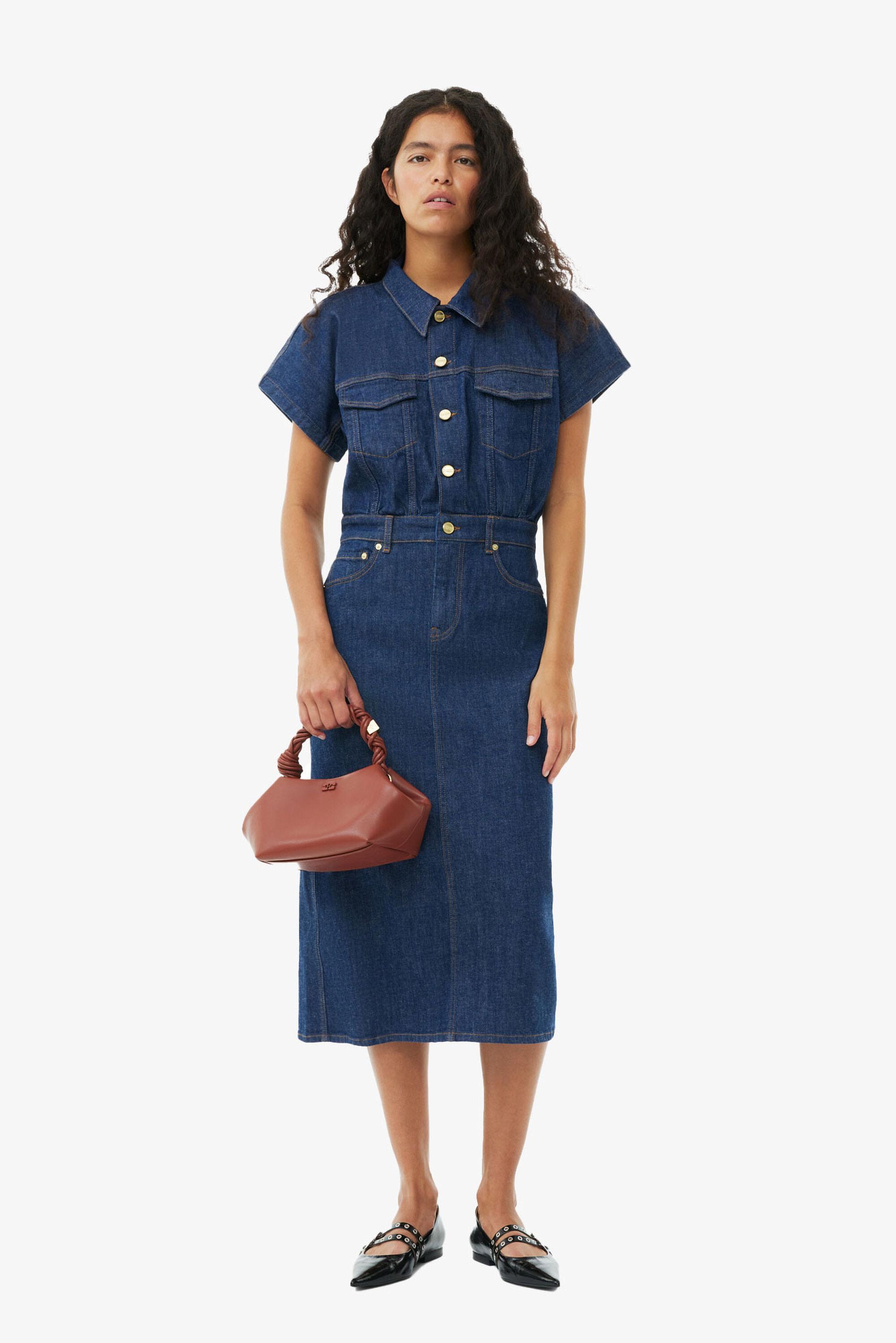 Denim Rose Midi Dress Product Image