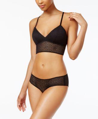 Dkny Modern Lace Sheer Longline Bralette Hipster Product Image