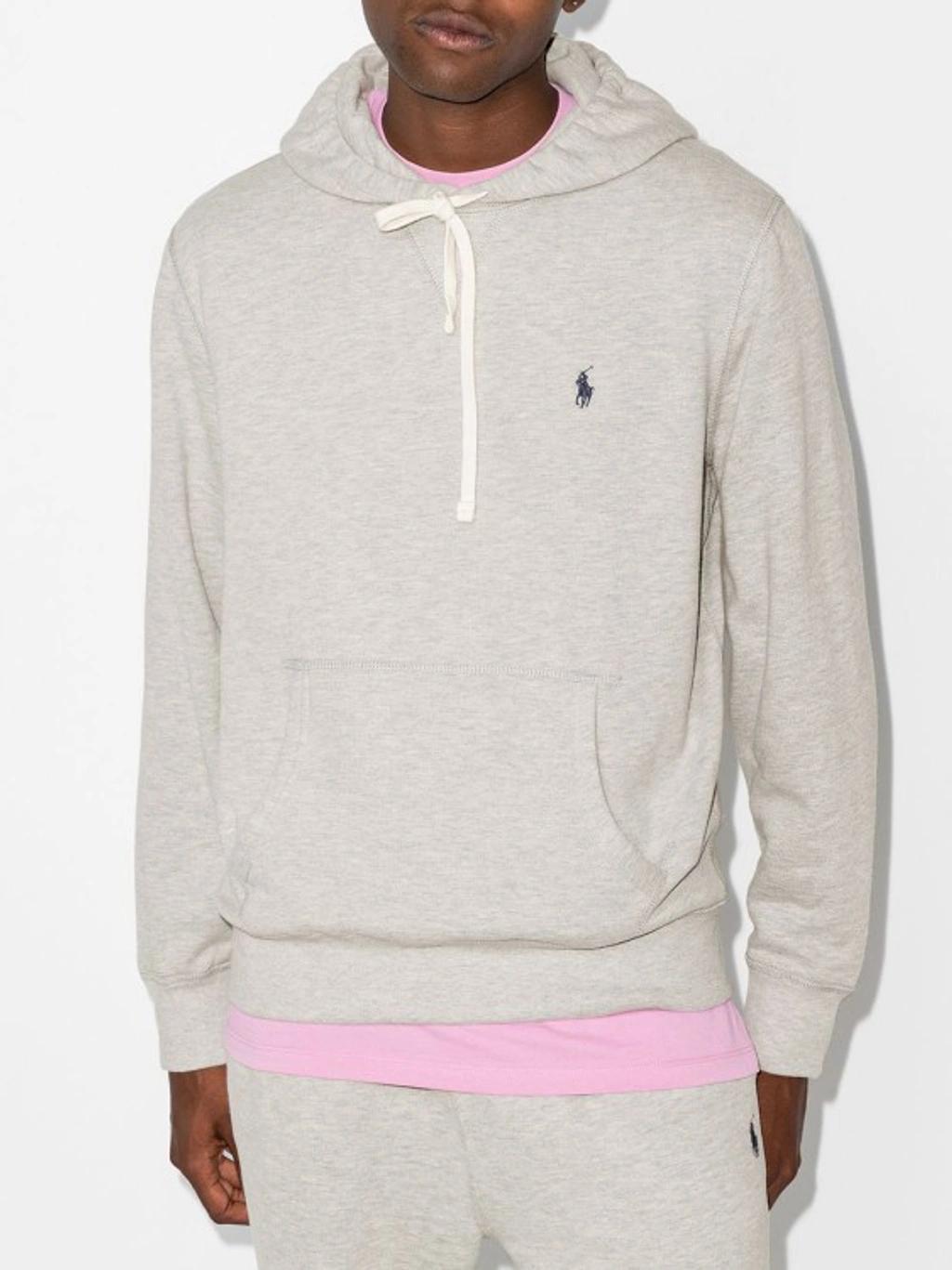 POLO RALPH LAUREN Grey Cotton Blend Hoodie In Gray Product Image