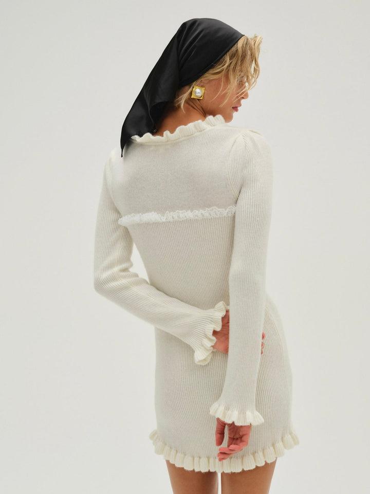 Miranda Knit Mini Dress — Ivory Product Image