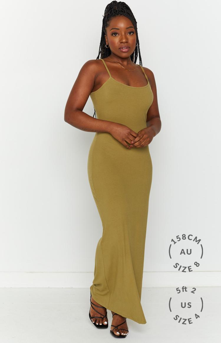 Melrose Khaki Maxi Dress Product Image