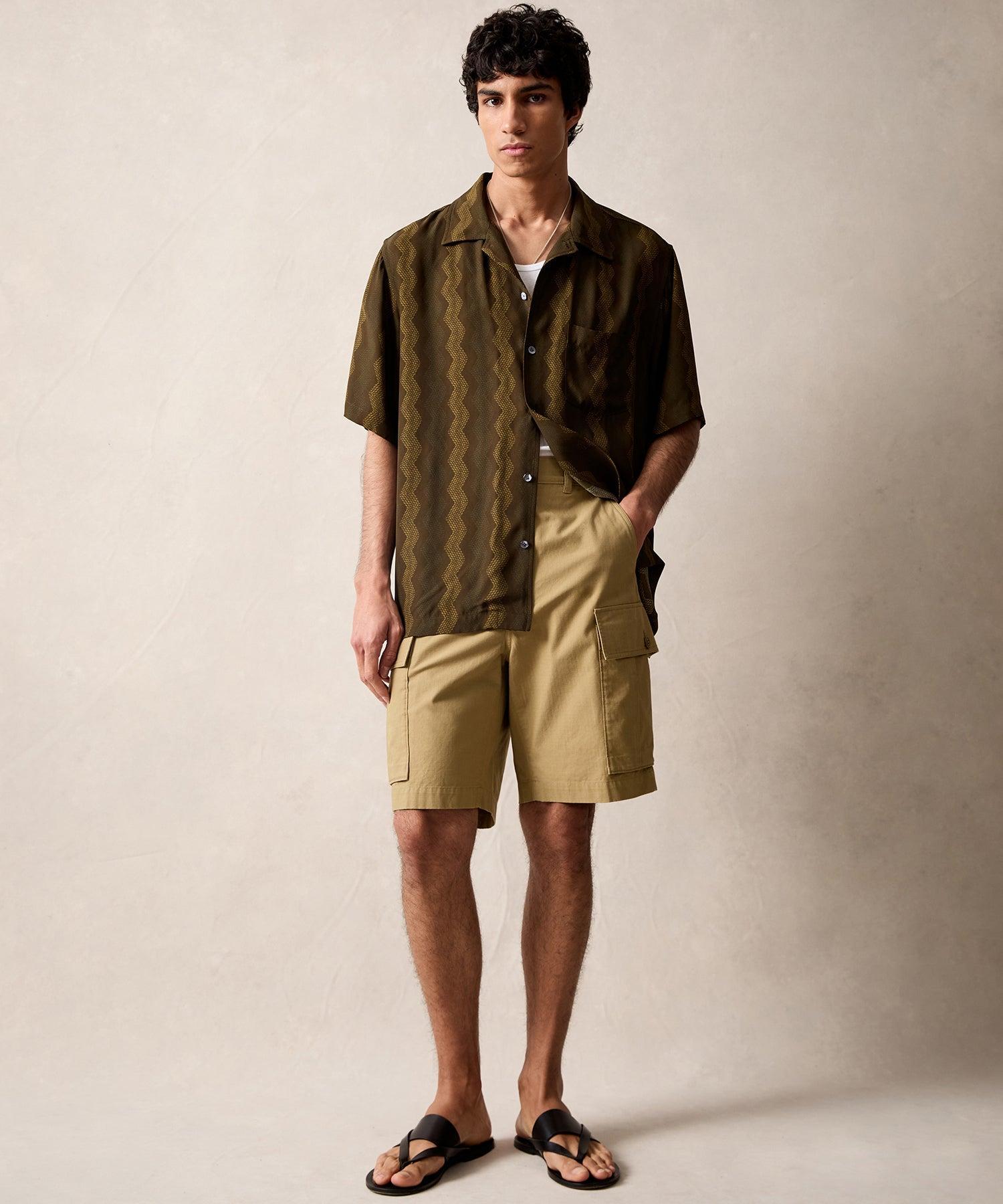 9" Japanese Ripstop Cargo Short in Khaki Product Image