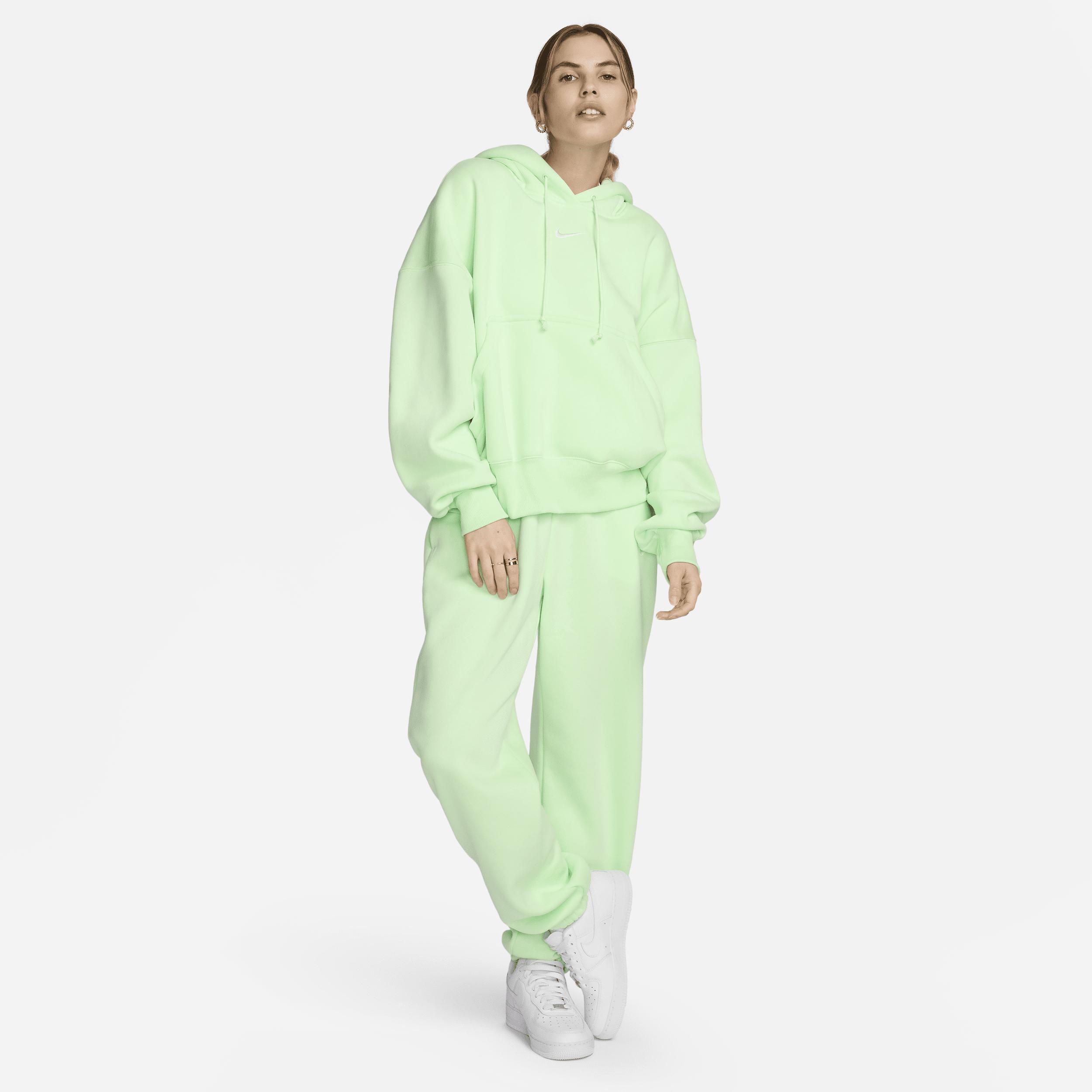 Nike Womens Nike PHNX Fleece OS Pullover Hoodie - Womens Vapor Green/Sail Product Image