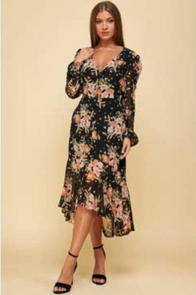 L/S Floral Midi Dress Product Image