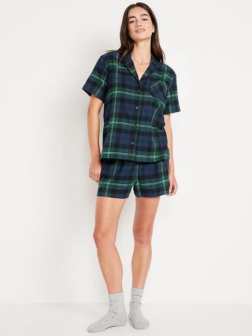 Flannel Pajama Short Set Product Image