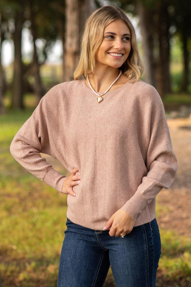 Textured Dolman Sleeve Boatneck Sweater Product Image