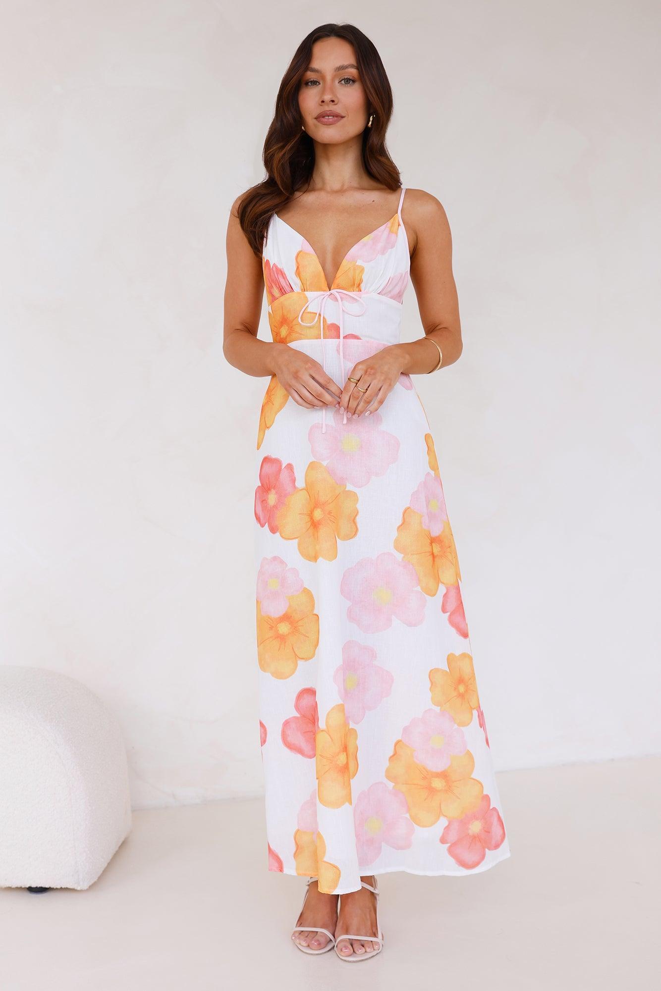 Soaking Up Maxi Dress White Product Image