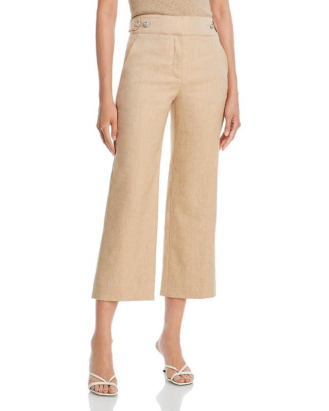 Veronica Beard Aubrie Flare Crop Linen Blend Pants Product Image