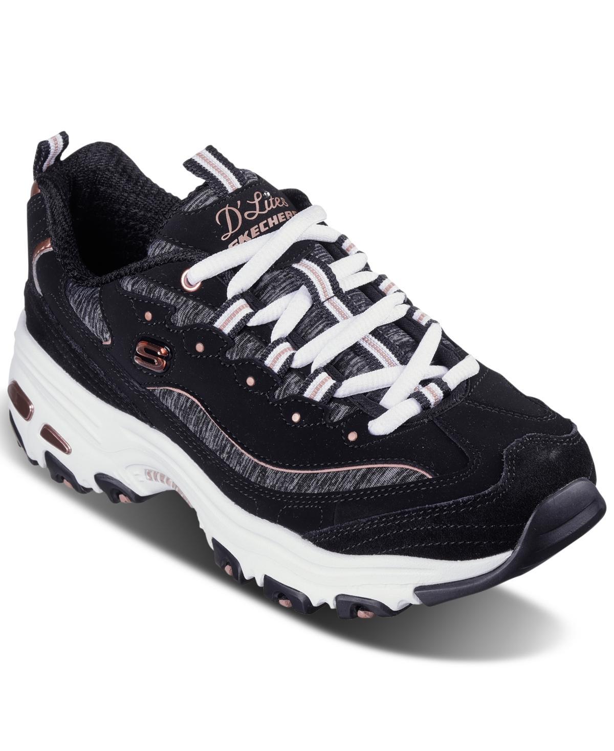 Skechers Womens DLites - Me Time Walking Sneakers from Finish Line - Black Product Image