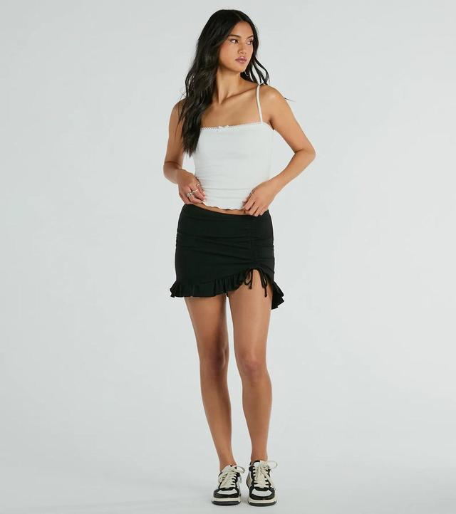 Basics To Love Lace Trim Bow Crop Tank Top Product Image