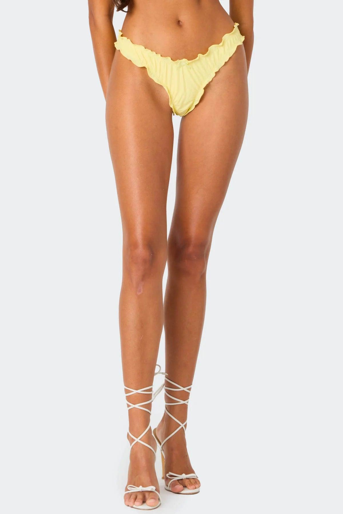 Golden Ruffle Edge Bikini Bottom Product Image