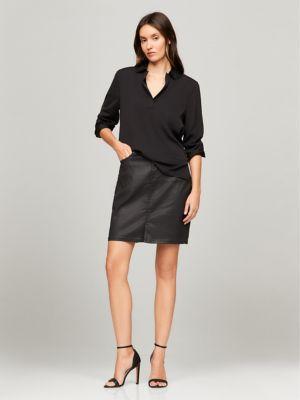 Black Coated Denim Skirt product image