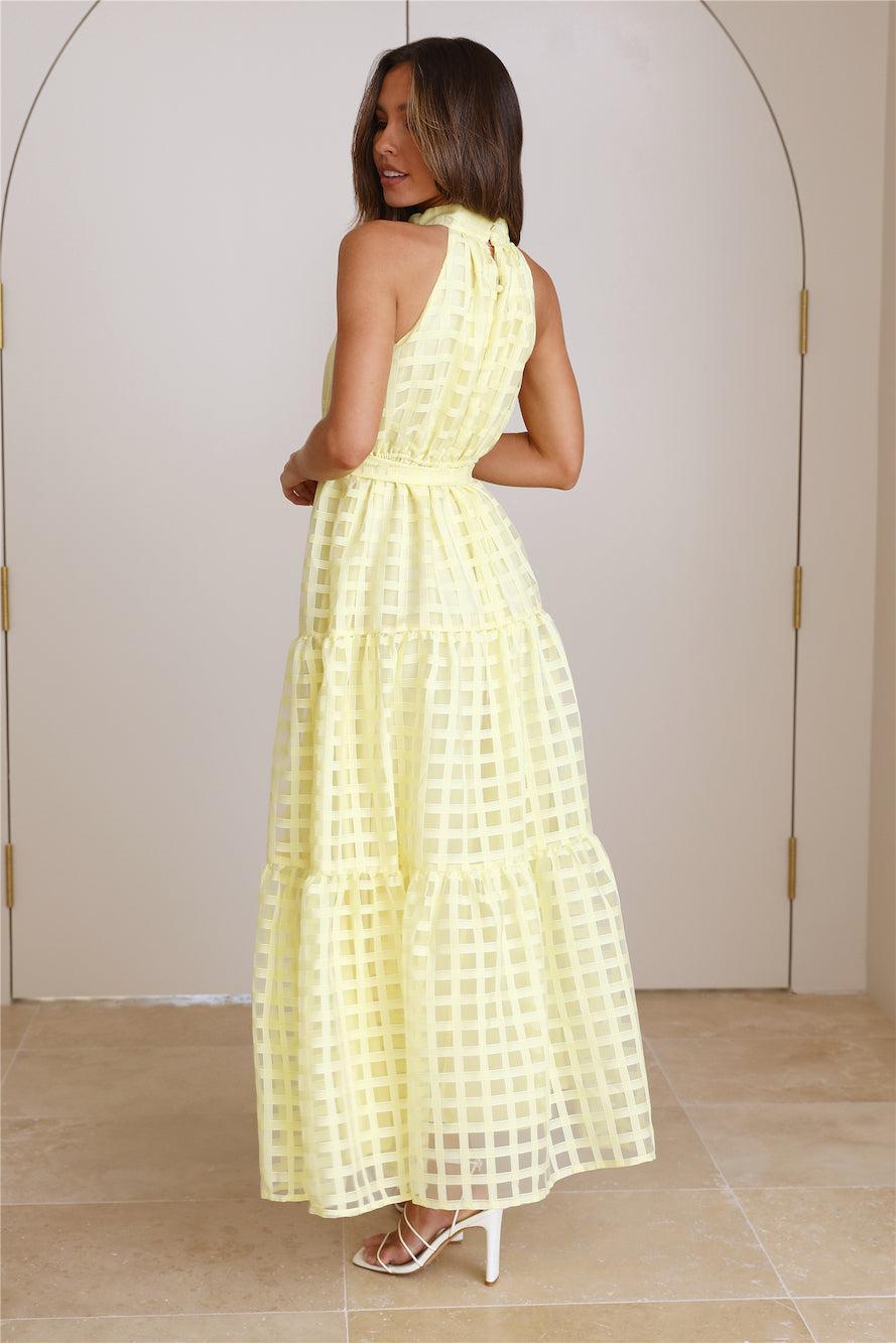 Summertime Picnic Maxi Dress Lemon  Product Image