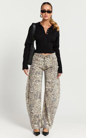 Lioness - Horseshoe Jean in Leopard Fade Product Image