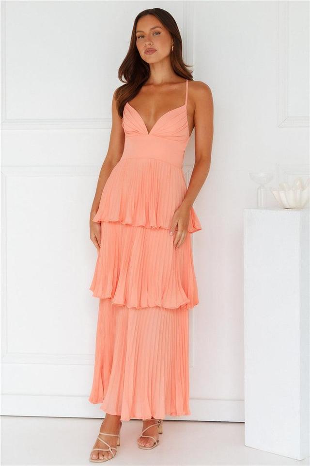 Fashionably Ever After Maxi Dress Peach Product Image