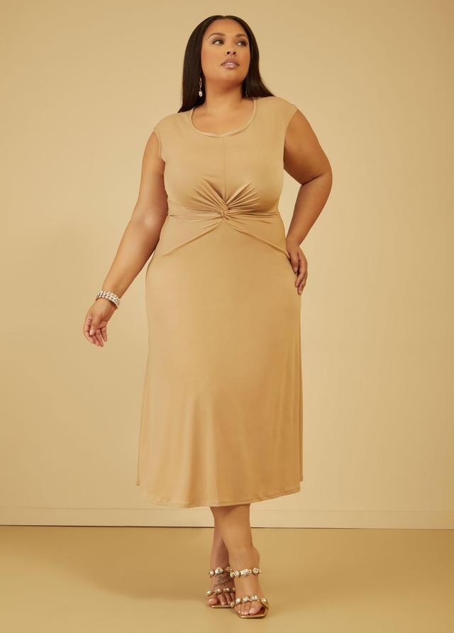 Plus Size Knotted Knit Midaxi Dress Ashley Stewart Product Image