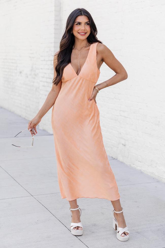 All Dolled Up Cantaloupe Midi Dress FINAL SALE Product Image