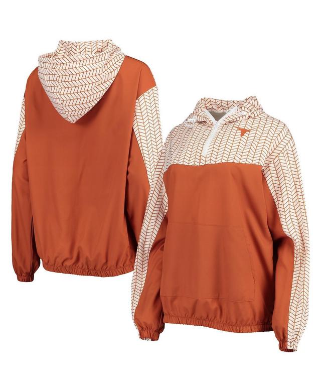 Womens ZooZatz Texas Orange Texas Longhorns Chevron Swishy Quarter-Zip Hoodie Jacket Product Image