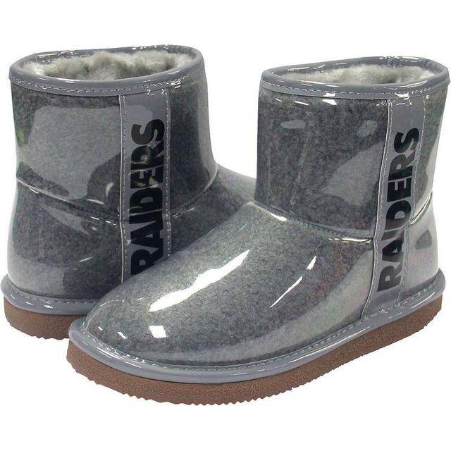 Womens Cuce Silver Las Vegas Raiders Water Resistant Faux Shearling Boots Product Image