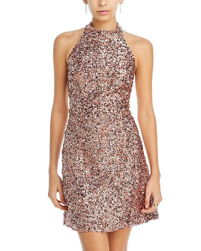 Womens Halter Sequin Minidress Product Image