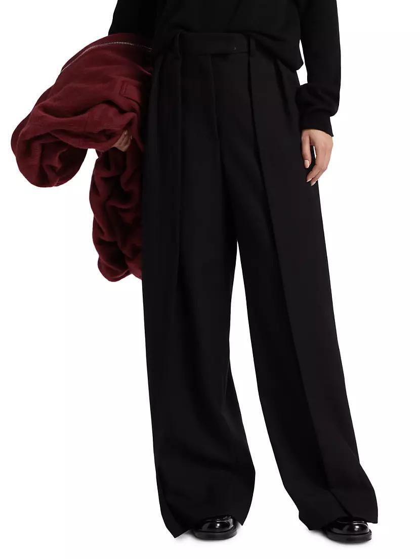 May Wool High-Rise Wide-Leg Pants Product Image