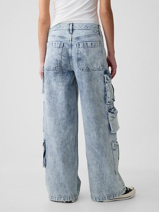 Mid Rise Pinstripe Baggy Jeans Product Image