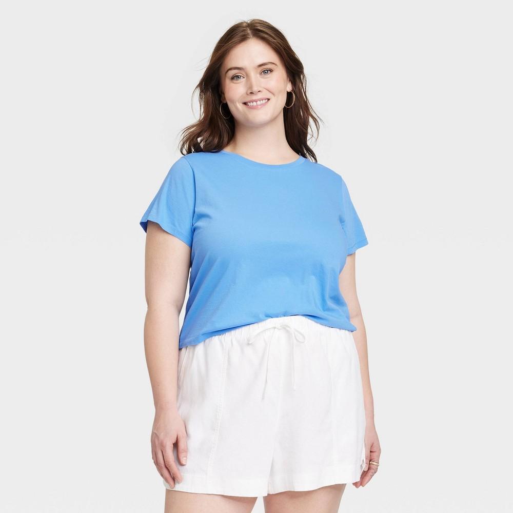 Womens Shrunken Short Sleeve T-Shirt - Universal Thread Blue 2X Product Image