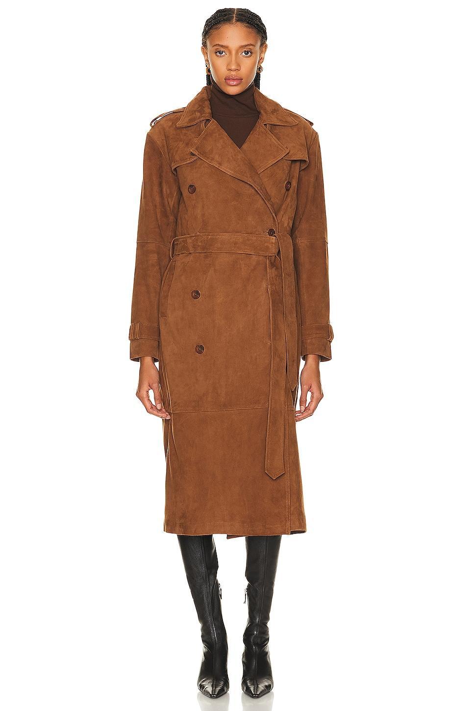 SPRWMN Suede Trench Coat Cognac. (also in M). Product Image