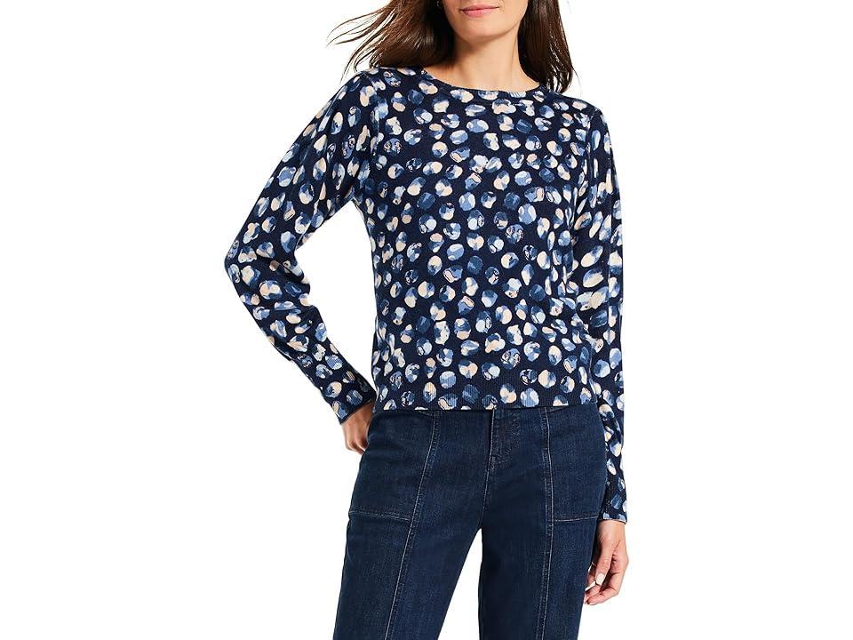 NIC+ZOE Many Moons Print Pleat Sleeve Sweater Product Image