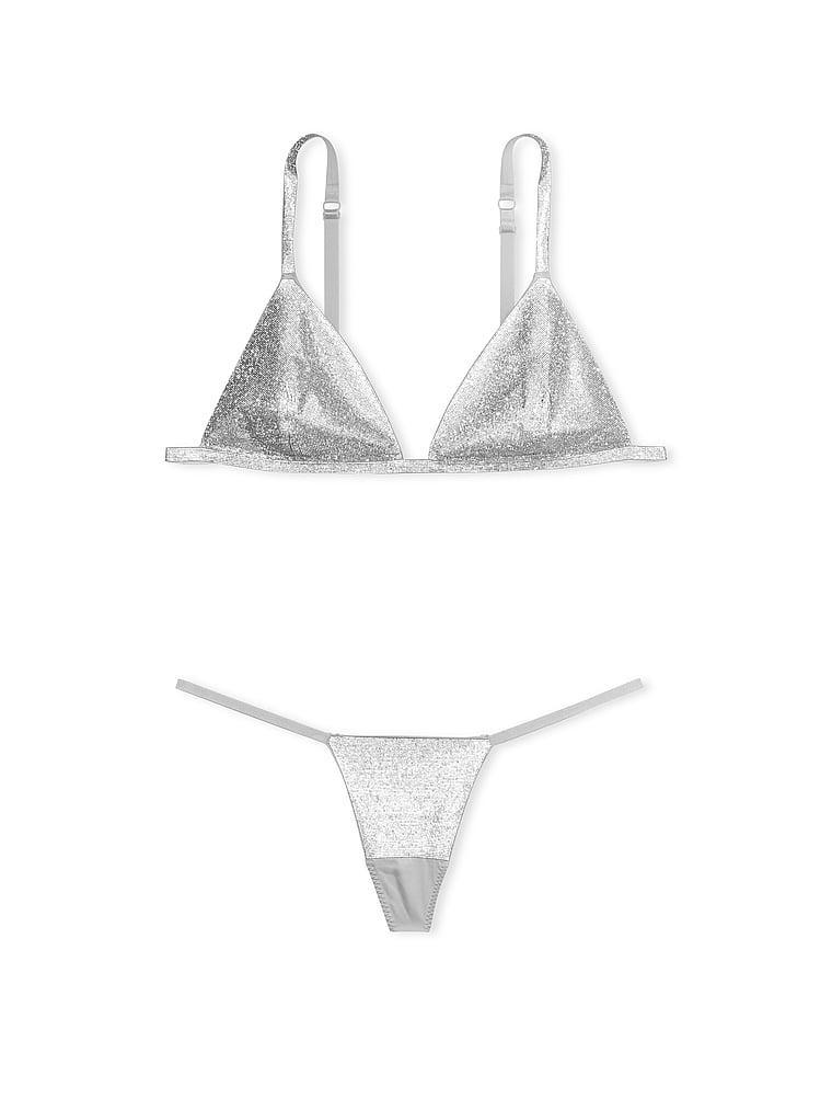 Shine Triangle Bralette &  V-String Panty Set Product Image