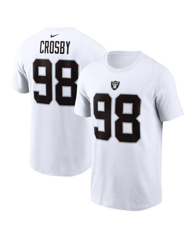 Mens Nike Maxx Crosby White Las Vegas Raiders Player Name and Number T-shirt Product Image