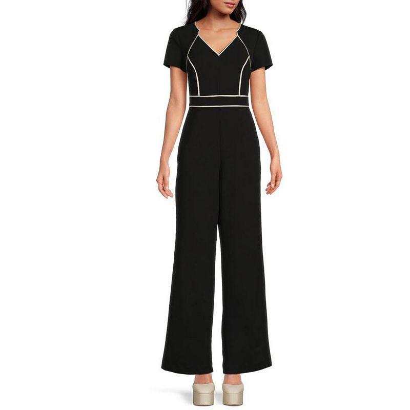 Womens Focus By Shani Short Sleeve Jumpsuit Black Product Image