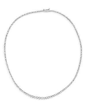 Womens 14K White Gold & Diamond Three-Prong Tennis Necklace Product Image