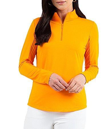 IBKUL Solid Long Sleeve Quarter Zip Top Product Image