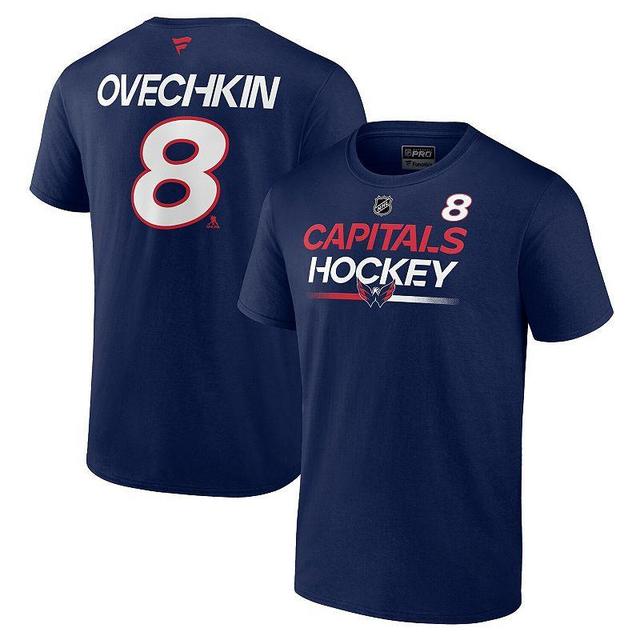 Mens Fanatics Branded Alexander Ovechkin Washington Capitals Authentic Pro Prime Name & Number T-Shirt Blue Product Image