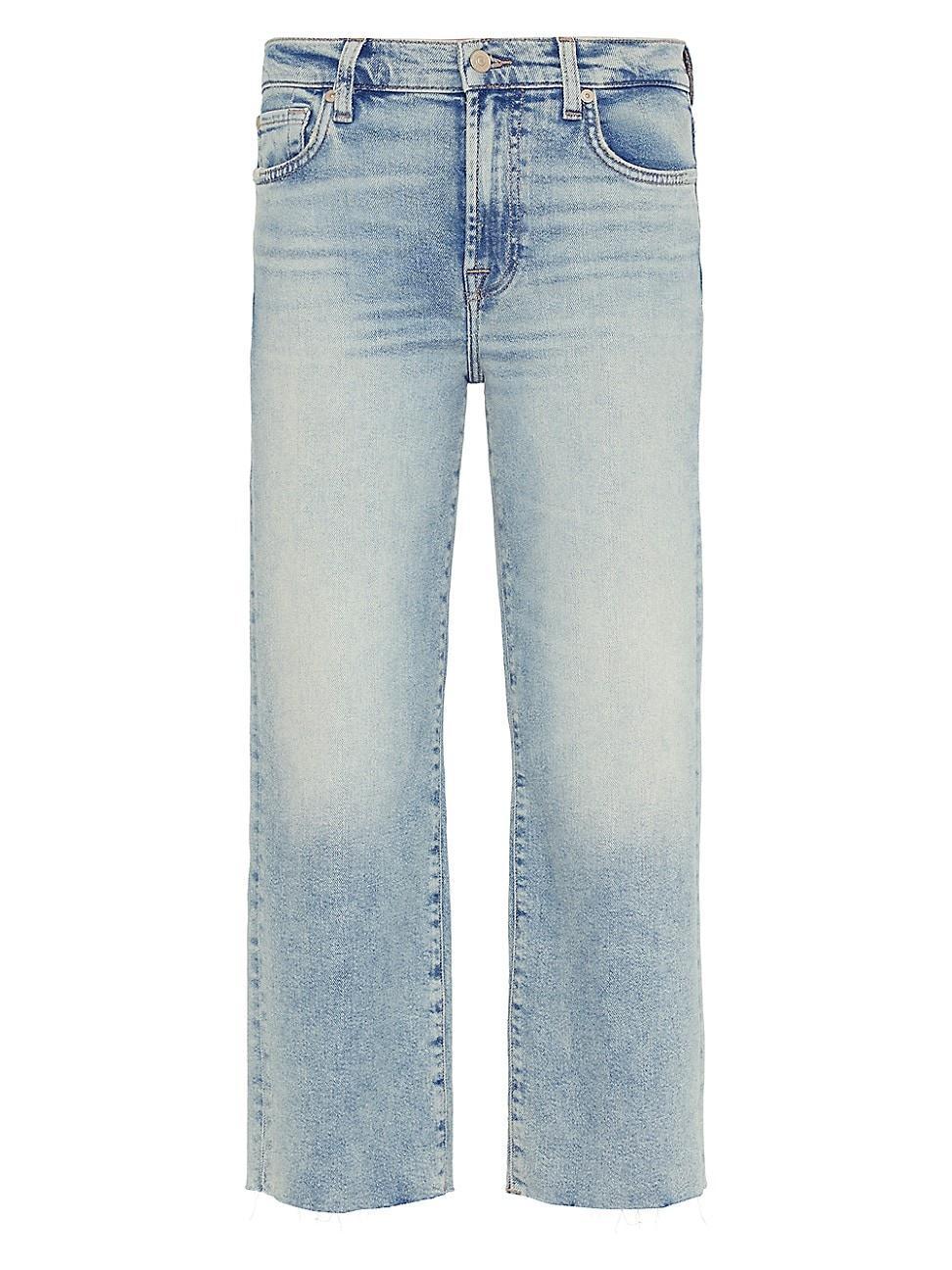 Womens Alexa Cropped Wide-Leg Jeans Product Image