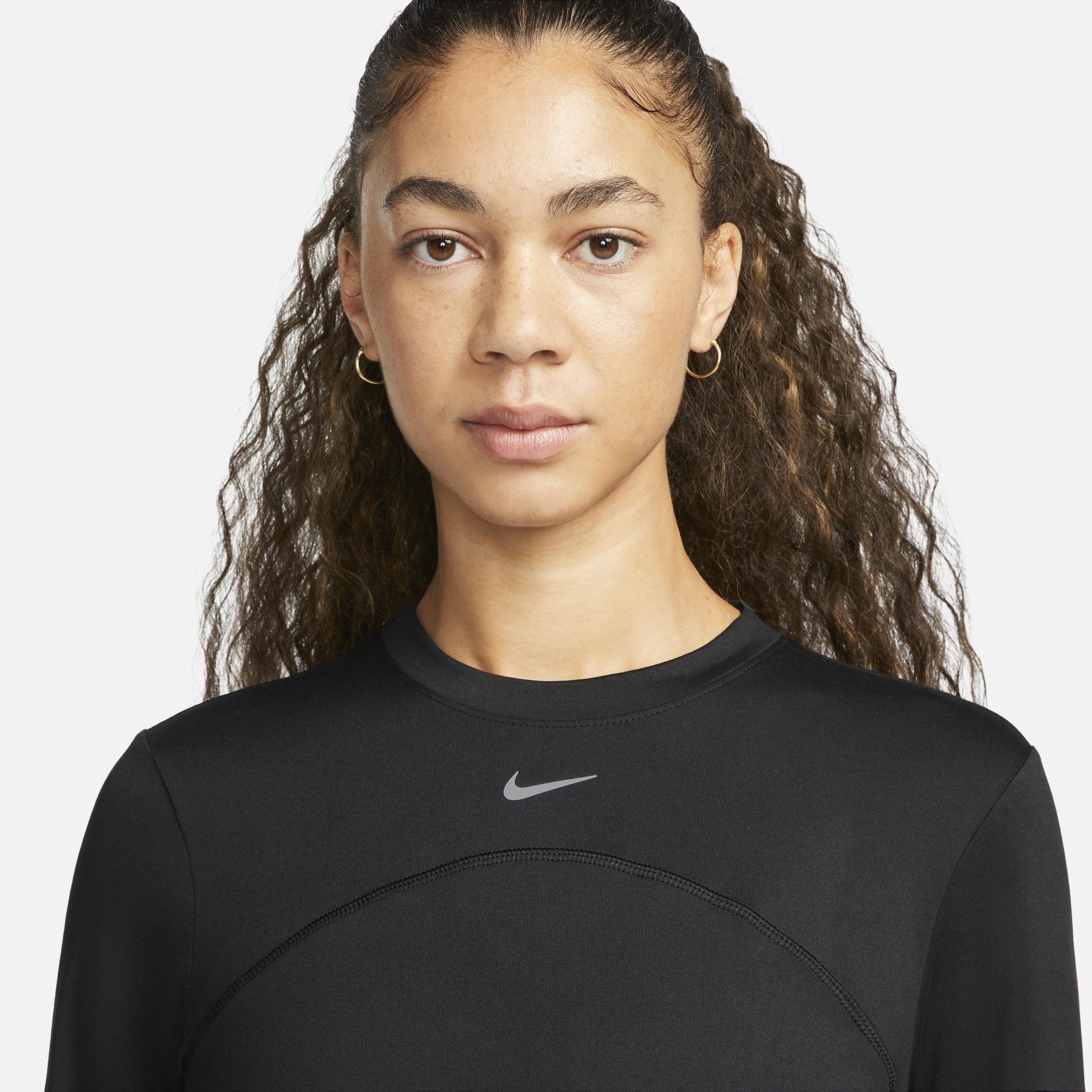 Nike Womens Dri-fit Swift Element Uv Crewneck Top - Fireberry/bordeaux/heather Product Image