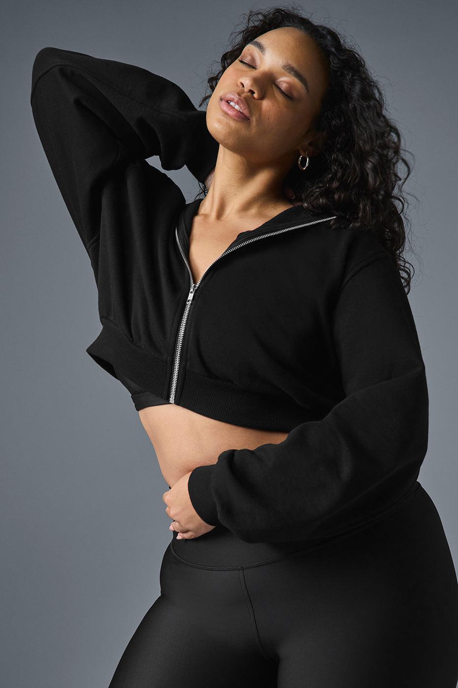 Sweet Escape Zip Up Hoodie - Black Female Product Image