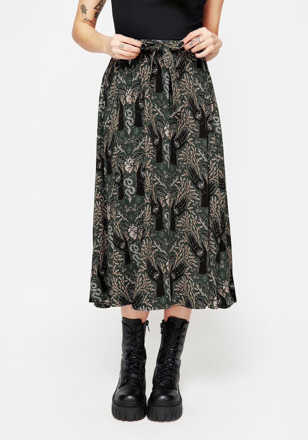 Hemlock Tie Detail Midi Skirt - Green product image