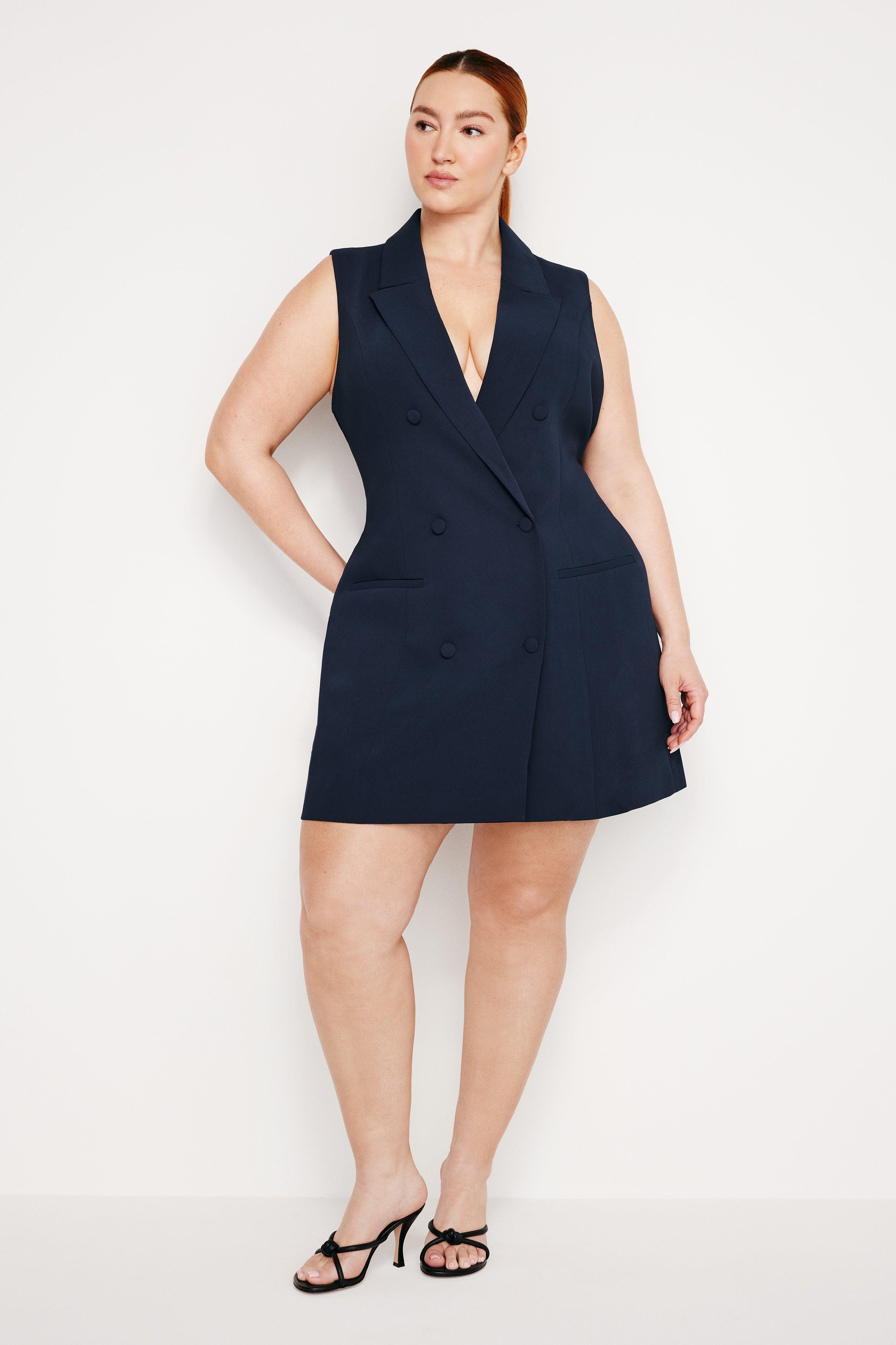 LUXE SUITING MINI DRESS | NEW NAVY002 Product Image