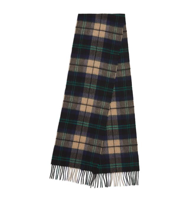 BARBOUR Wool-cashmere Tartan Scarf In Green Product Image